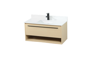 40 inch Single bathroom vanity in maple with backsplash