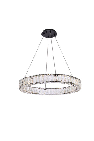 Monroe 26 inch LED round Single pendant in black