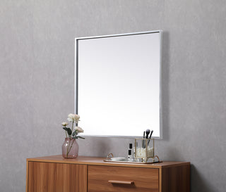 Metal Frame Square Mirror 24 inch in Silver