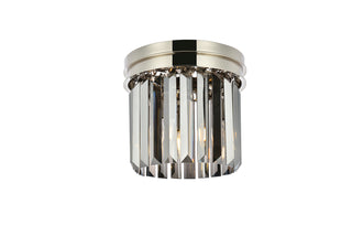 Sydney 3 light polished nickel Flush Mount Silver Shade (Grey) Royal Cut Crystal