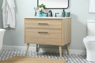 36 inch Single bathroom vanity in mango wood