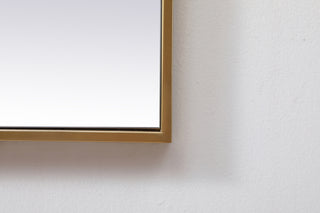 Metal Frame Square Mirror 42 inch in Brass