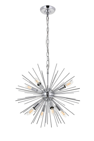 Timber 8 light Chrome Pendant