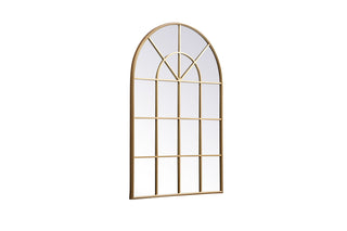 Metal windowpane mirror 36 inch x 53 inch in Brass