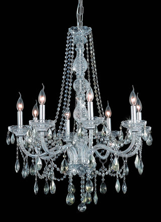 Verona 8 light Chrome Chandelier Golden Teak (Smoky) Royal Cut Crystal