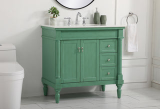 36 inch Single bathroom vanity in vintage mint