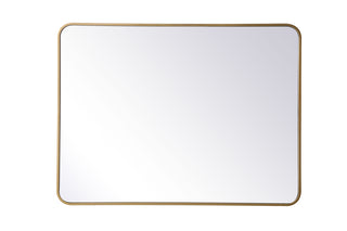 Soft corner metal rectangular mirror 30x40 inch in Brass