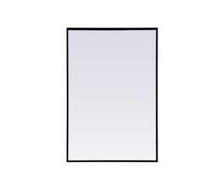 Metal Frame Rectangle Mirror 24x36 Inch in Black