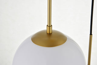 Baxter 3 Lights Brass Pendant With Frosted White Glass