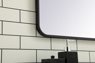 Soft corner metal rectangular mirror 24x40 inch in Black