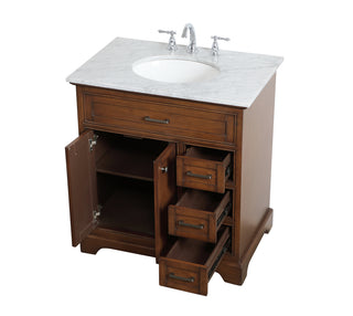 32 inch Single bathroom vanity in Teak