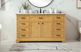 60 inch Single bathroom vanity in natural wood