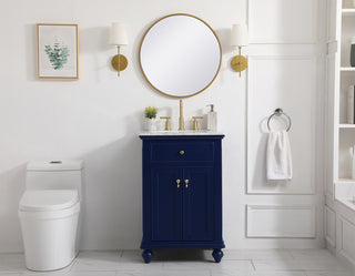 24 inch Single bathroom vanity in blue