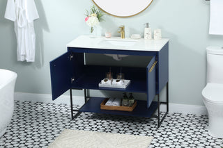 40 inch Single bathroom vanity in blue