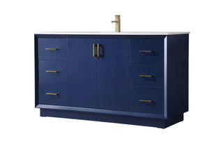 60 Inch SIngle Bathroom Vanity In Blue