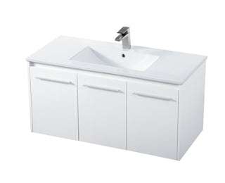 40 inch  Single Bathroom Floating Vanity in White