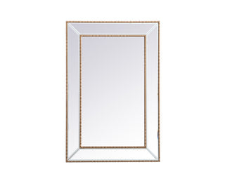 Iris beaded mirror 36 x 24 inch in antique gold