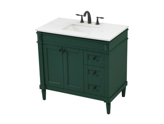 36 inch Single bathroom vanity in green