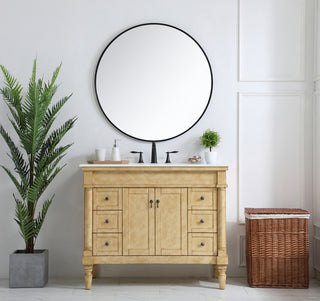 42 inch Single Bathroom vanity in Antique Beige with ivory white engineered marble