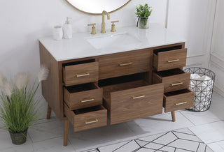 48 inch bathroom vanity in Walnut Brown