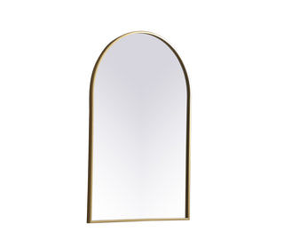 Metal Frame Arch Mirror 24x36 Inch in Brass