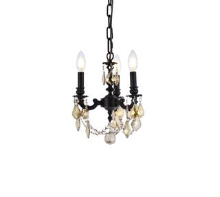 Lillie 3 light Dark Bronze Pendant Clear Royal Cut Crystal