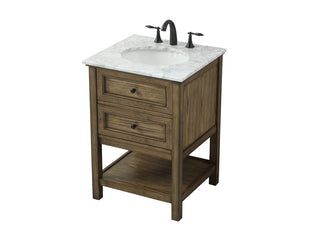 24 inch Single bathroom vanity in driftwood