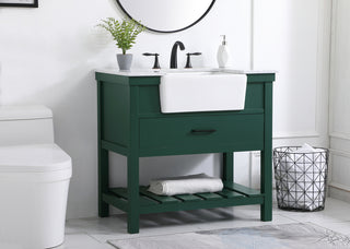 36 inch Single bathroom vanity in green