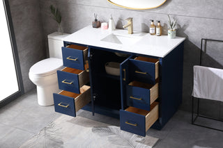 48 Inch SIngle Bathroom Vanity In Blue