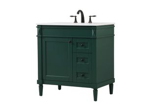 32 inch Single bathroom vanity in green