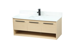 48 inch Single bathroom vanity in maple with backsplash