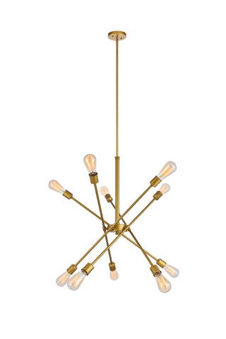 Axel 10 Lights Brass Pendant