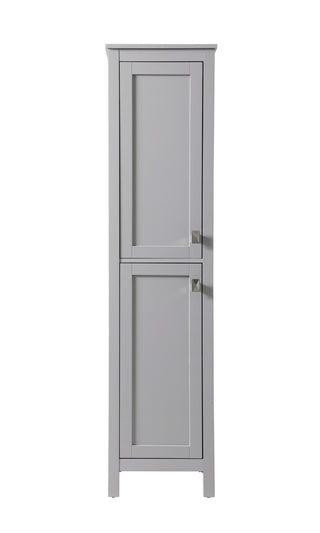 16 Inch Wide Bathroom Linen Storage Freestanding Cabinet In Grey