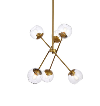 Axl 24 inch pendant in brass with clear shade