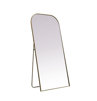 Metal Frame Arch Full Length Mirror 35x72 Inch in Brass