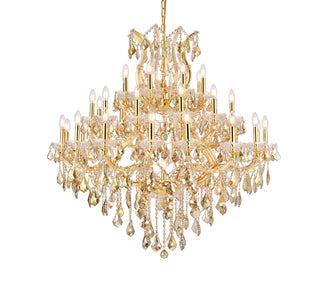 Maria Theresa 37 light Gold Chandelier Golden Teak (Smoky) Royal Cut Crystal