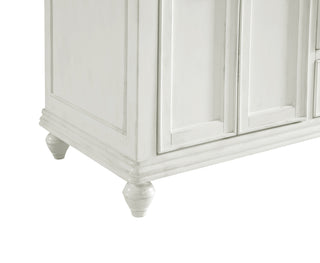 36 inch Single Bathroom vanity in Antique White with ivory white engineered marble