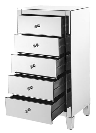 5 Drawer Chest 24 in x 18 in x 45 in.in clear mirror