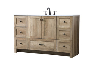 54 Inch SIngle Bathroom Vanity In Natural Oak