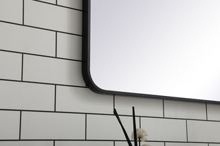 Soft corner metal rectangular mirror 30x60 inch in Black