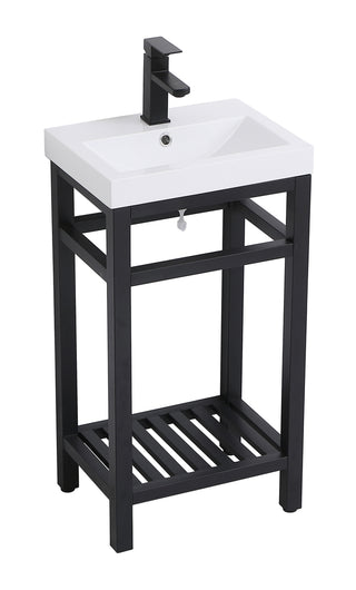 18 inch Single Bathroom Metal Vanity in Black