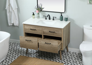 42 inch Single bathroom vanity in natural oak