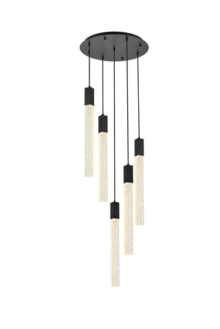 Weston 5 lights pendant in black