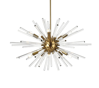 Sienna 32 inch crystal rod pendant in gold