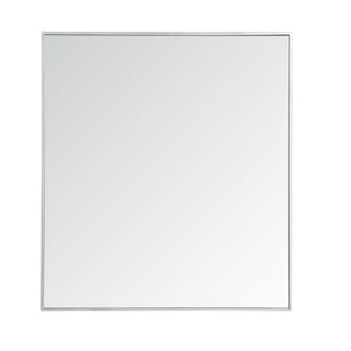 Metal frame rectangle mirror 36 inch in silver