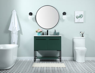 36 inch Single bathroom vanity in green