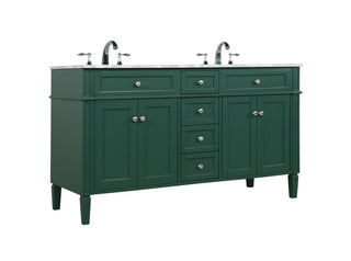 60 inch double bathroom vanity in green