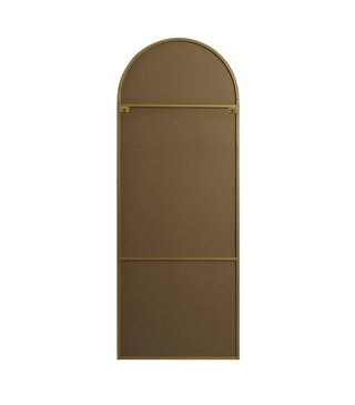 Metal Frame Arch Full Length Mirror 28x74 Inch in Brass