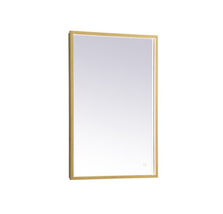 Pier 20x30 inch LED mirror with adjustable color temperature 3000K/4200K/6400K in brass