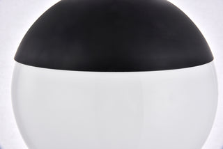 Eclipse 1 Light Black Flush Mount With Frosted White Glass